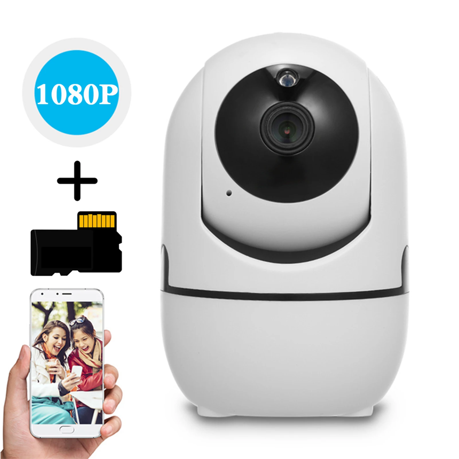 

360 Degrees 1080P Wireless WiFi Camera with 32G TF Card Support Voice Intercom Motion Detection Night Vision Cloud Storage
