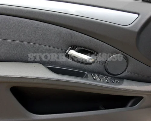 4 шт. накладки на дверную ручку автомобиля из углеродного волокна для BMW 5 серии E60