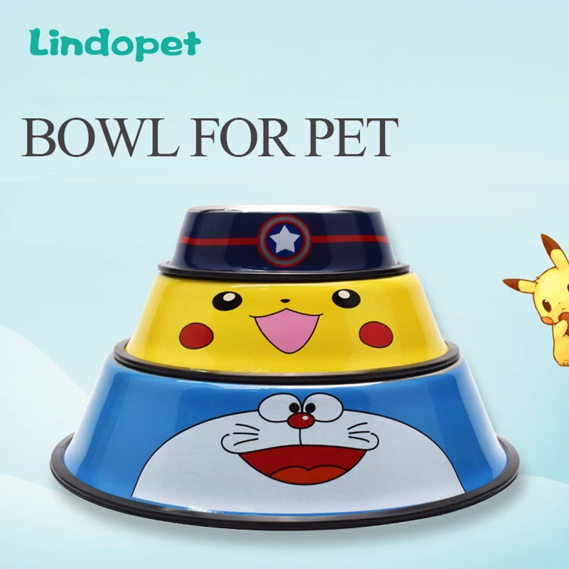 миска для кошки Посуда домашних питомцев панда кошка Мультяшные из нержавеющей