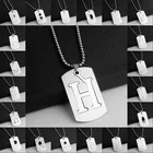 Ожерелье BUDROVKY мужское из нержавеющей стали, ожерелье с подвеской-буквой алфавита в стиле милитари, армейская собака, звеньевая цепь в стиле хип-хоп, 26 букв