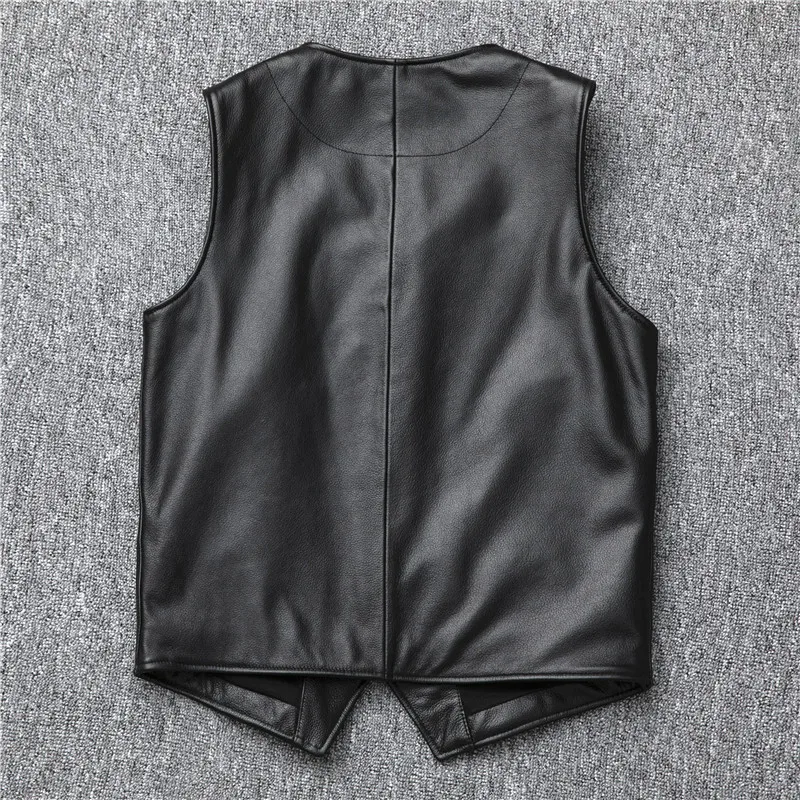 

Free genuine shipping.sales.fashion leather vest.100% cowhide coat.slim leather jacket.vintage style short vest