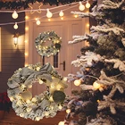 Рождественский венок ручной работы из ротанга, подвесная гирлянда для покупок, украшение для двери рождественской елки, венок, гирлянда, Рождественская гирлянда