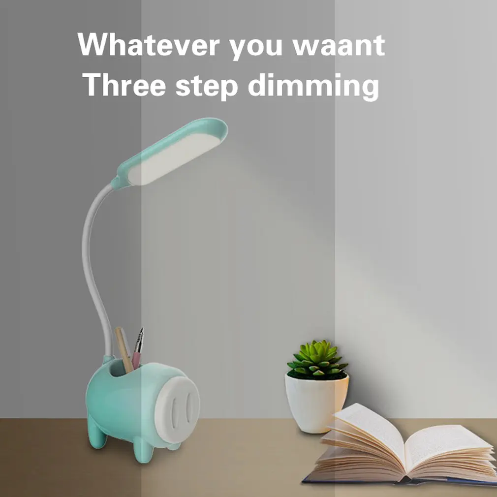 

USB Charging LED Light Table Lamp Dimmable Eye Protection Touch Control Reading Desk Lamps Creative Pen Holder Indoor Lighting
