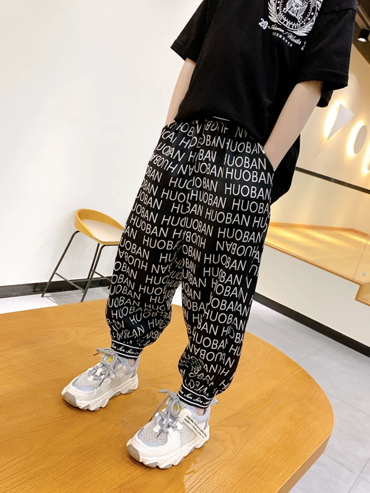 Детские брюки для мальчиков Новинка лета 2020 свободные тонкие повседневные детей