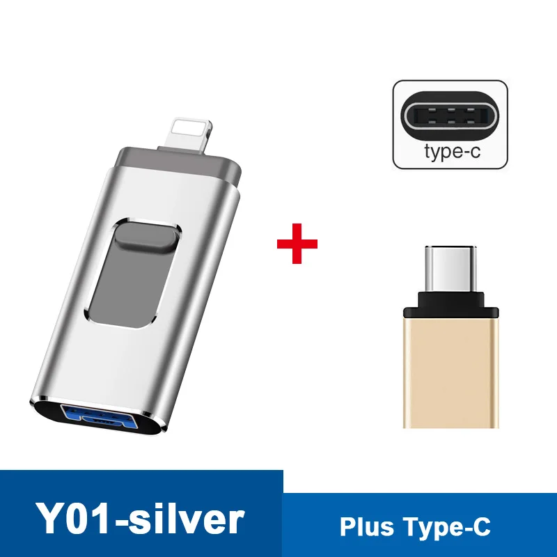 Y01 USB3.0-S-Type-c 3 в 1 OTG USB флэш-накопитель USB 3,0 для iPhone/iPad/IOS/Android/PC 128 Гб 64 ГБ 32 ГБ 16 ГБ Флешка для huawei sony ФЛЕШКА мини флешки флешка гитара флешка мини - Цвет: Y01 USB3.0-S-Type-c