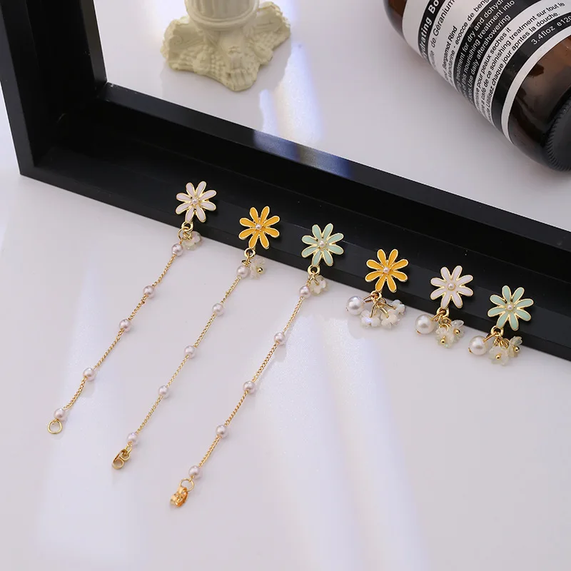 

Original Handmade Simulated Pearl Tassel Flower Ladies Drop Earrings for Women Girls Christmas Gift Pendientes Jewelry