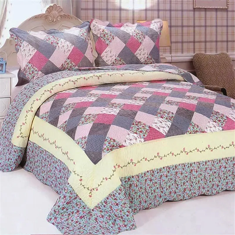 Miglior Set Trapunta Biancheria Da Letto Copriletto Trapuntato E Federa Patchwork Copripiumino Copriletto In Stile Europeo