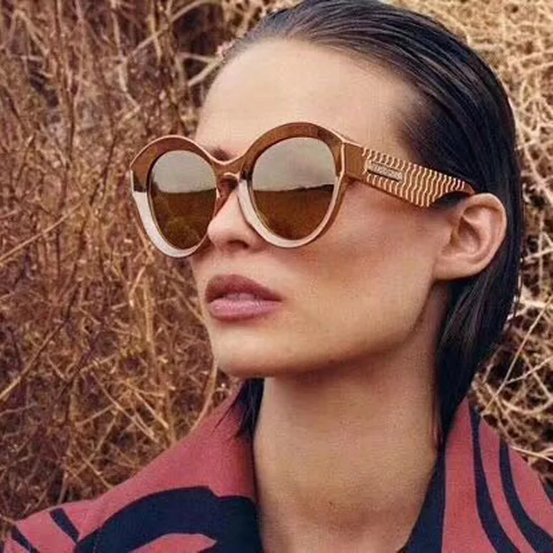 Солнцезащитные очки с круглым рисунком для уличной съемки Модные женские