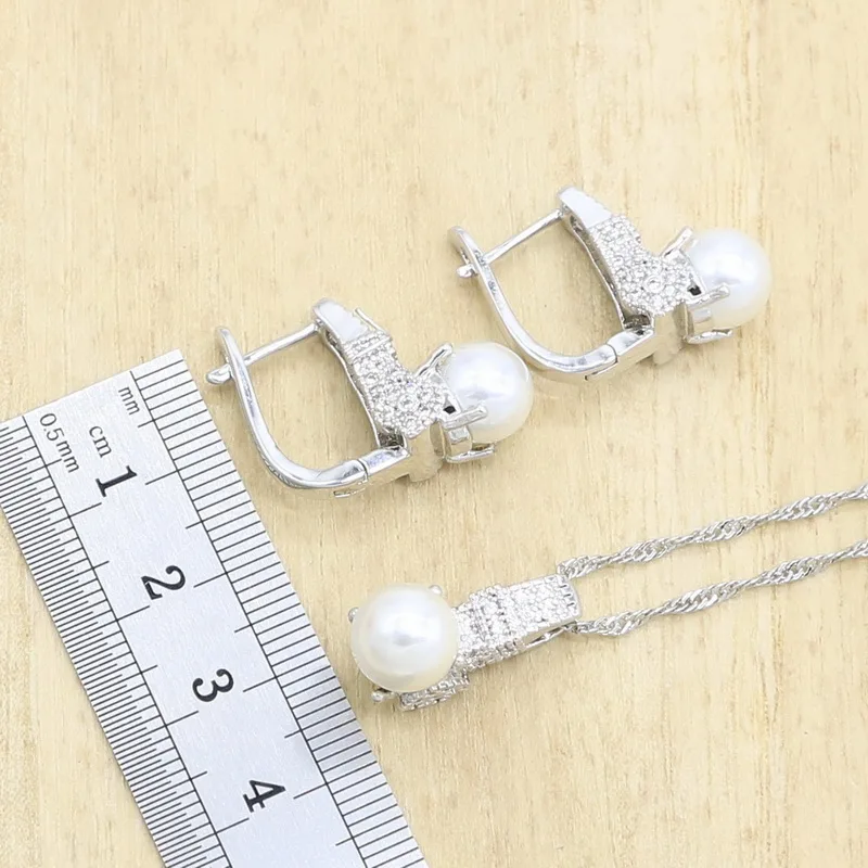 Белый перламутровый серебристый набор украшений для женщин браслет серьги