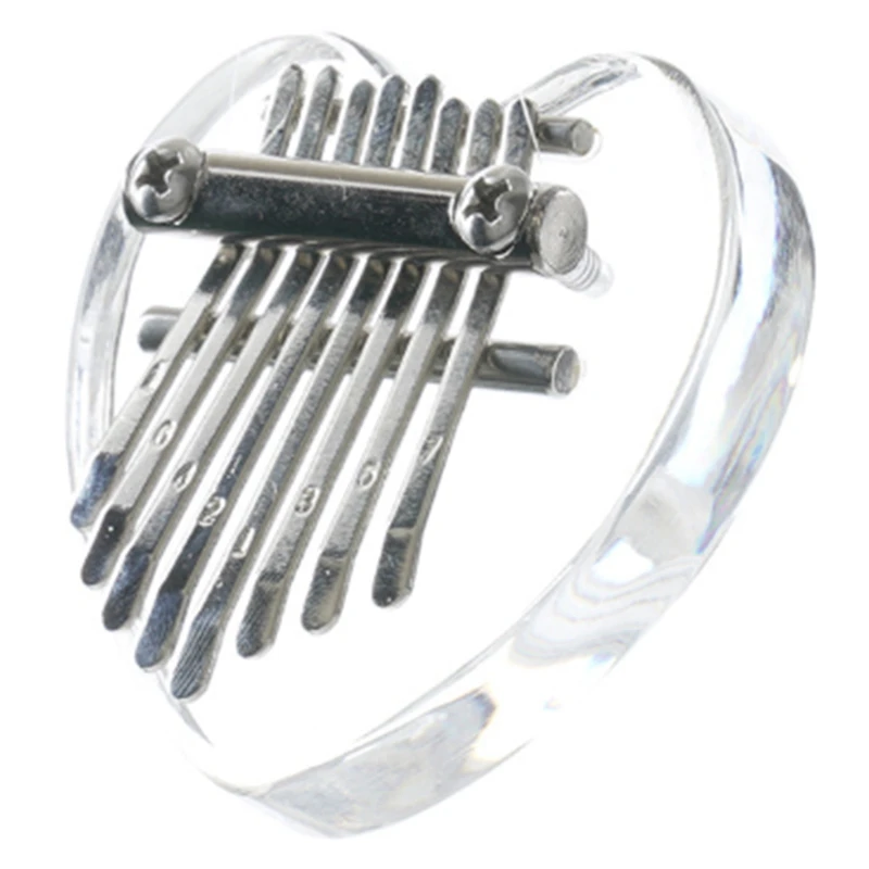 

Мини-пианино Kalimba, 8 клавиш, портативное пианино для большого пальца, прозрачное пианино для большого пальца, подходит для детей, взрослых, на...