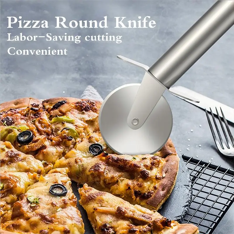 

Stainless Steel Pizza Wheel Cutter Tools 6cm Household Pizza Knife Cake Bread Pies Round Knife Use for Waffle Cookies