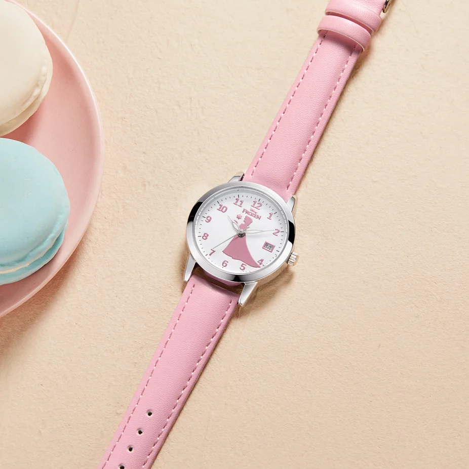 Роскошные детские наручные часы с принцессой Disney красивые розовые для девочек