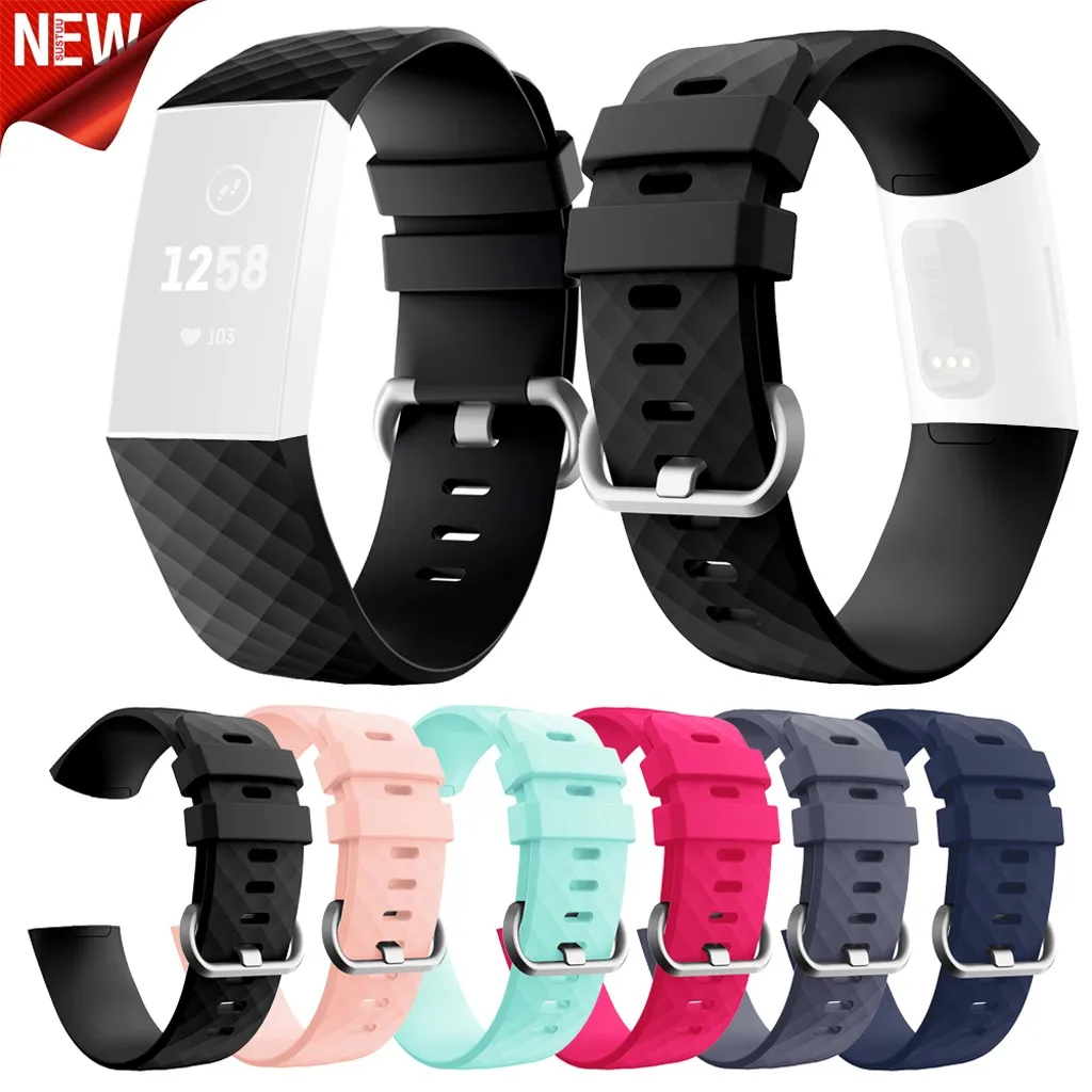 Новый спортивный силиконовый ремешок для смарт-часов Fitbit Charge 4 | Электроника