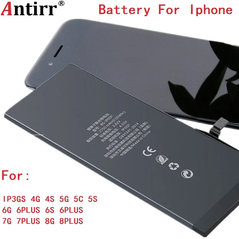 Оригинальный аккумулятор для телефона с емкостью iPhone 3gs 4 4s 5 5g 5c 5s 6 6g 6plus 6s plus 7 7g Plus 8