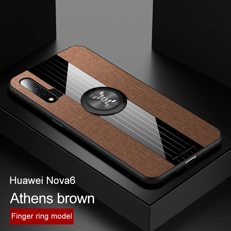Чехол для телефона huawei Nova 6 SE чехол магнитное кольцо держатель ткань мягкая рамка
