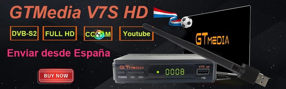 Спутниковый ресивер 1 год CCCAM Gtmedia V9 Super power by free sat DVB-S2 встроенный wifi h.265 wifi внутренняя мощность vu телеприставка