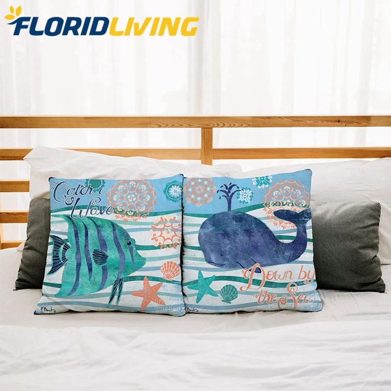 Floridliving 4 шт./компл. Чехлы для подушек серии Ocean Детские кровати домашний декор