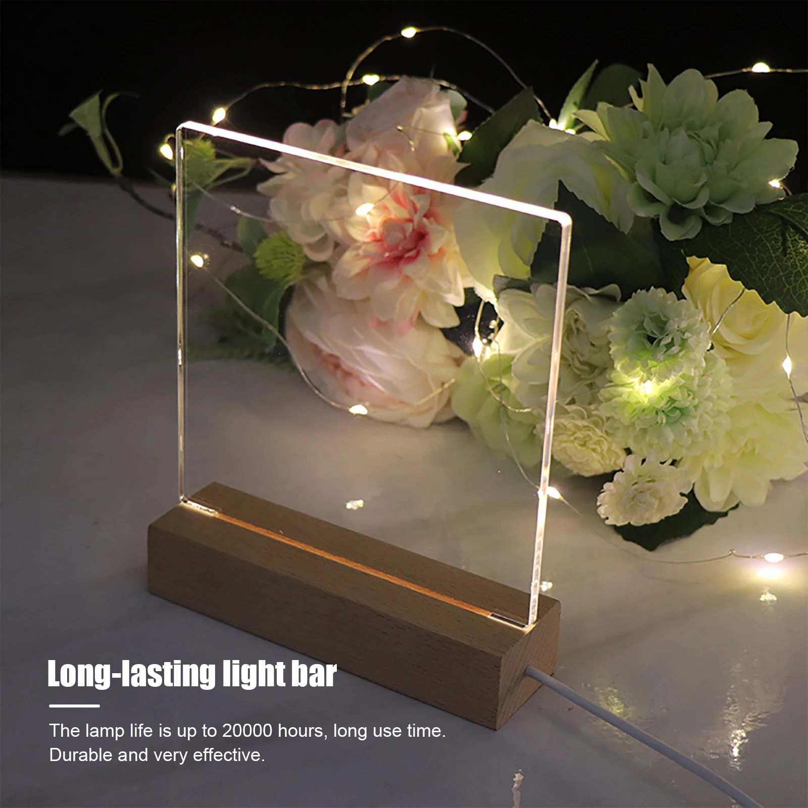 

USB LED Light Base Acrylic Night Lamp Holder Orgonite Pyramid Display Stand Rectangle Round Wooden Base Lighted Stand Art Decor