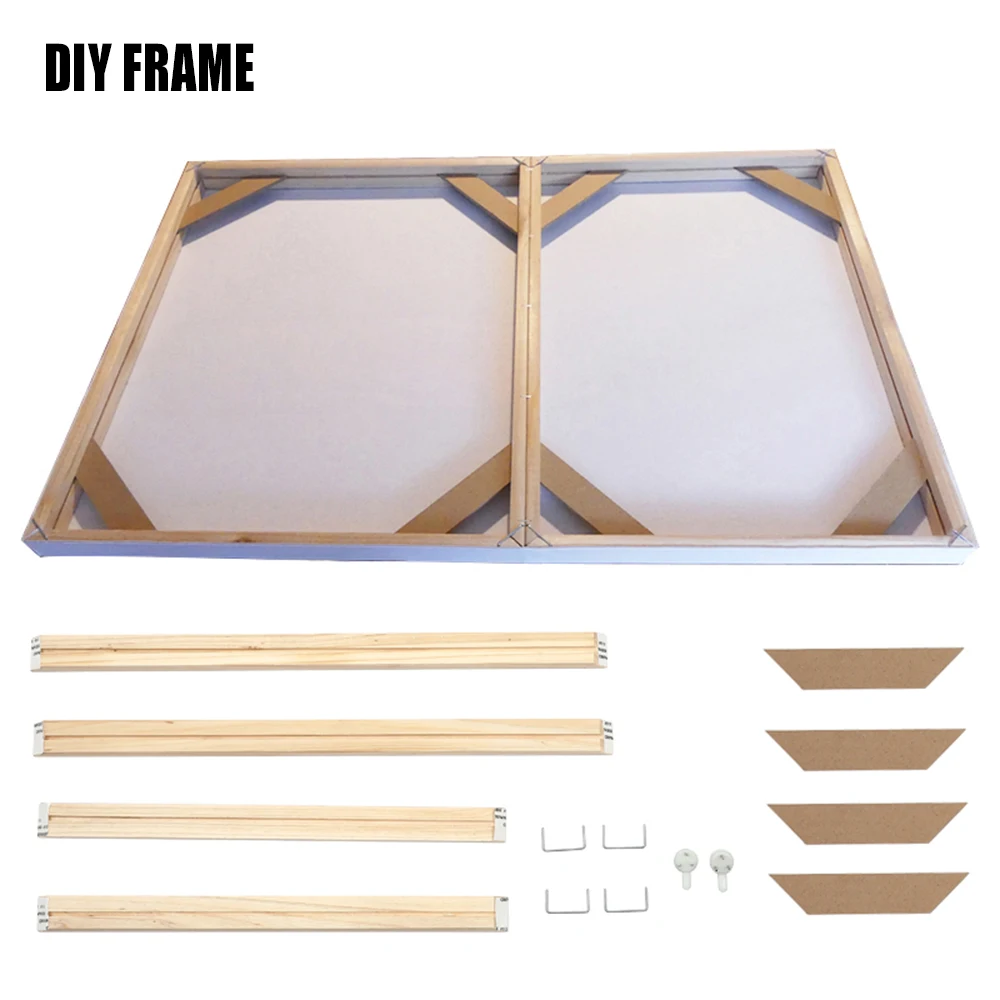 

Natural Pine Wooden Painting Frame Custom Photo Frame DIY Large Size Wood Frame for Picture Poster Wall Canvas Painting Cadre