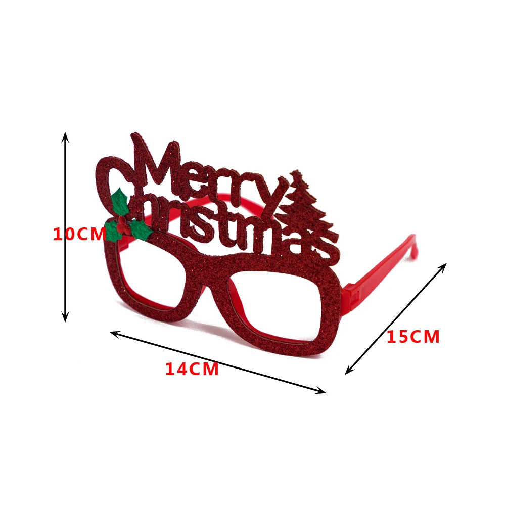 

New Year Glasses Gifts Merry Christmas Eve Decorations Party Home Ornaments Decor Xmas Tree Santa Claus Deer Snowman Decoration