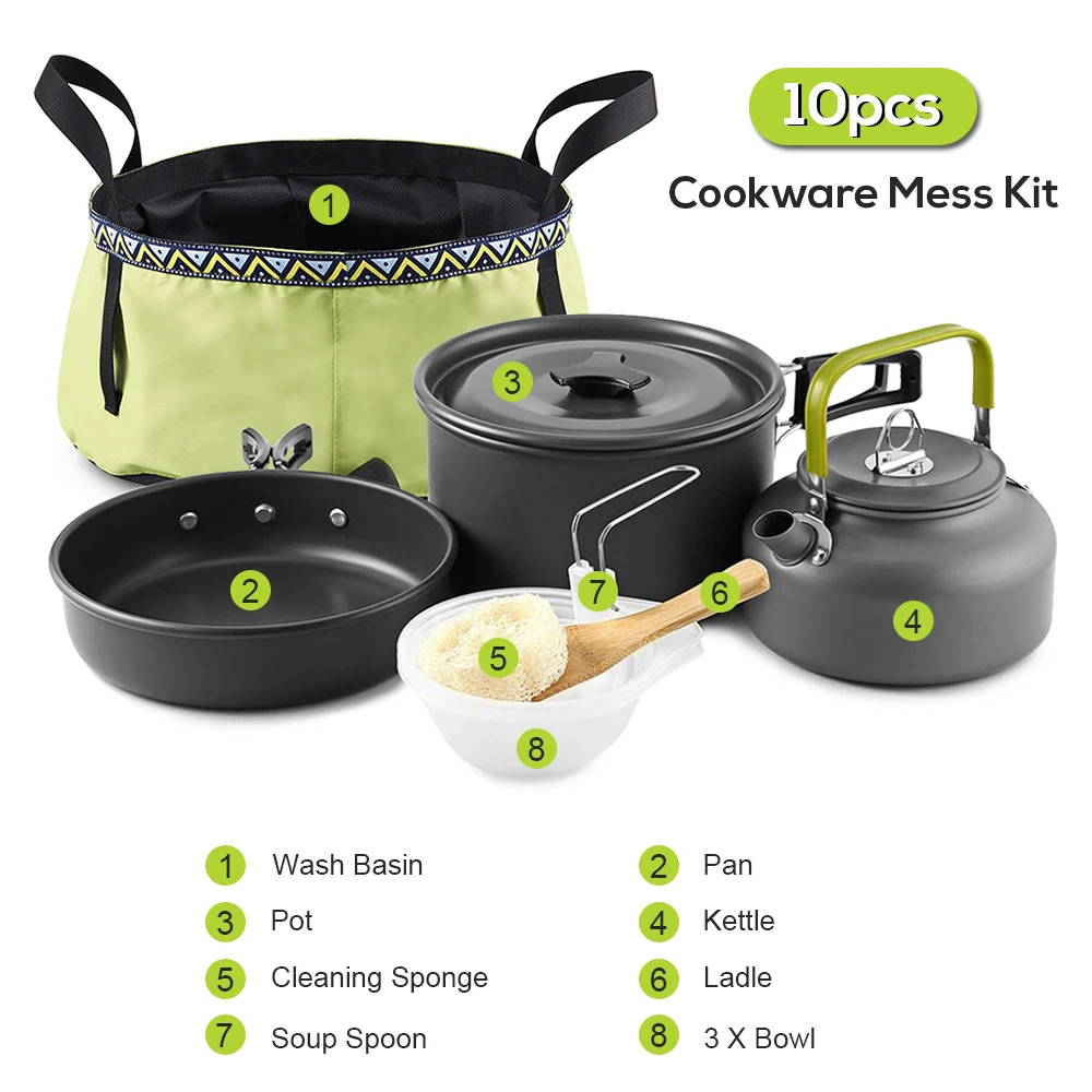 Набор посуды для кемпинга на открытом воздухе портативная посуда кухонные
