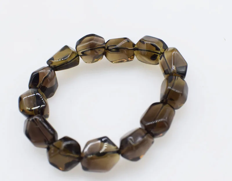 Дымчатый кварц/белый кристалл барокко граненый браслет 7 5 дюйма FPPJ оптовая