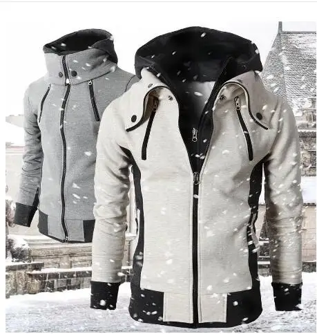 Мужская тонкая теплая куртка с капюшоном пальто верхняя одежда флисовая