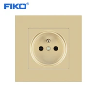 fiko goldpc panel eu france standard 16a 250v power socket wall electronic socket eu wall power socket 86mm86mm