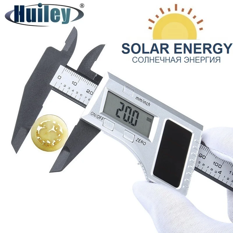 

Solar Digital Vernier Calipers 0-150mm Plastic Electronic Caliper Depth Inside/Outside Diameter Measuring Tools