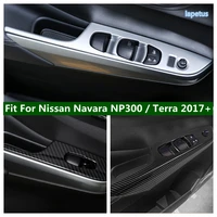 inner door armrest window rise lift down control switch panel cover trim fit for nissan navara np300 terra 2017 2021