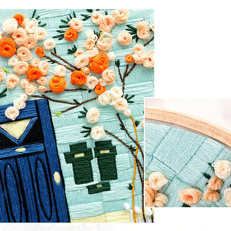 Набор для рукоделия из ленты набор начинающих цветочной вышивки крестом швейный