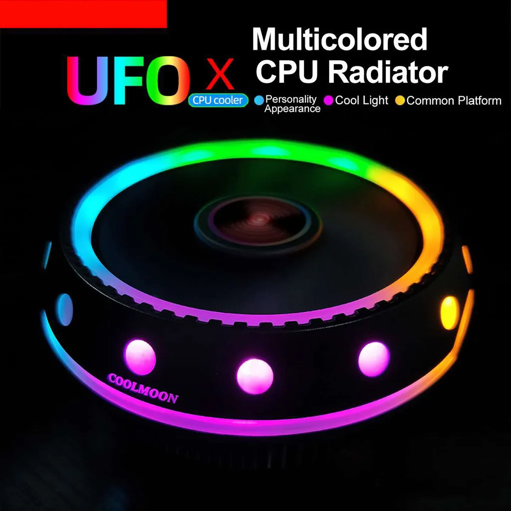 Фото Кулер для процессора радиатор 12 В Цветной RGB-светодиод 3 Pin Intel LGA775/1150/1151/1155/1156/1366 AMD Кулер для процессора радиатор 12 В Цветной RGB-светодиод 3 Pin Intel LGA775/1150/1151/1155/1156/1366 AMD