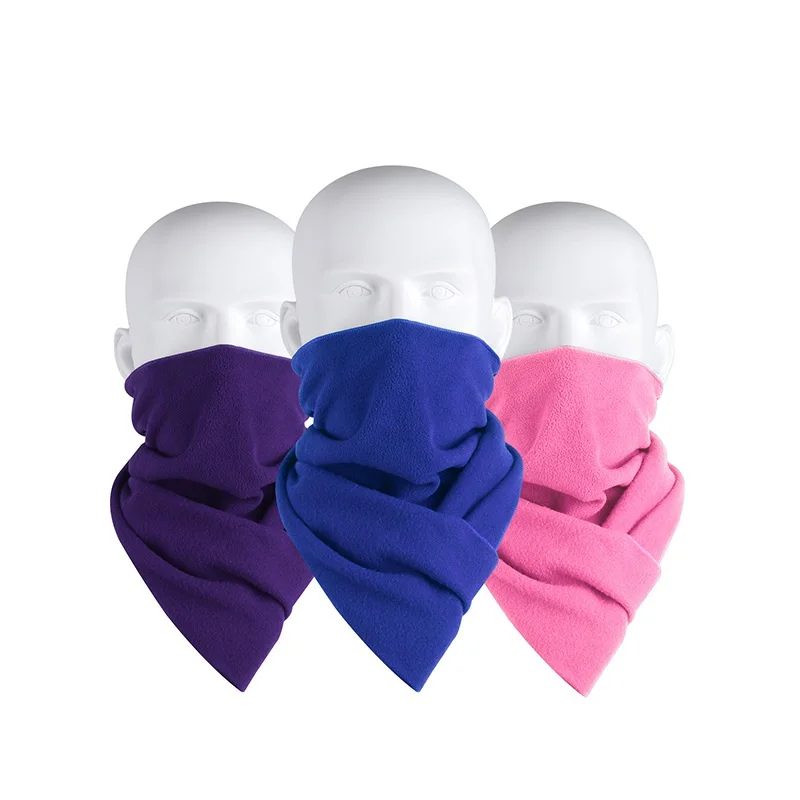 Bufanda de invierno de Color liso para mujer, bufanda de tubo de cuello Polar, Negro, Rosa y naranja, novedad de 2021