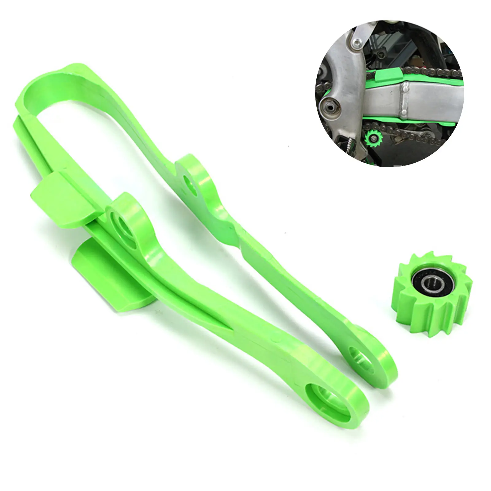 

Распродажа, мотоциклетный зеленый ролик-слайдер с подвижной цепью, подходит для Kawasaki KXF250 KXF450 KX250F KX450F KXF 250 450 2009-2016