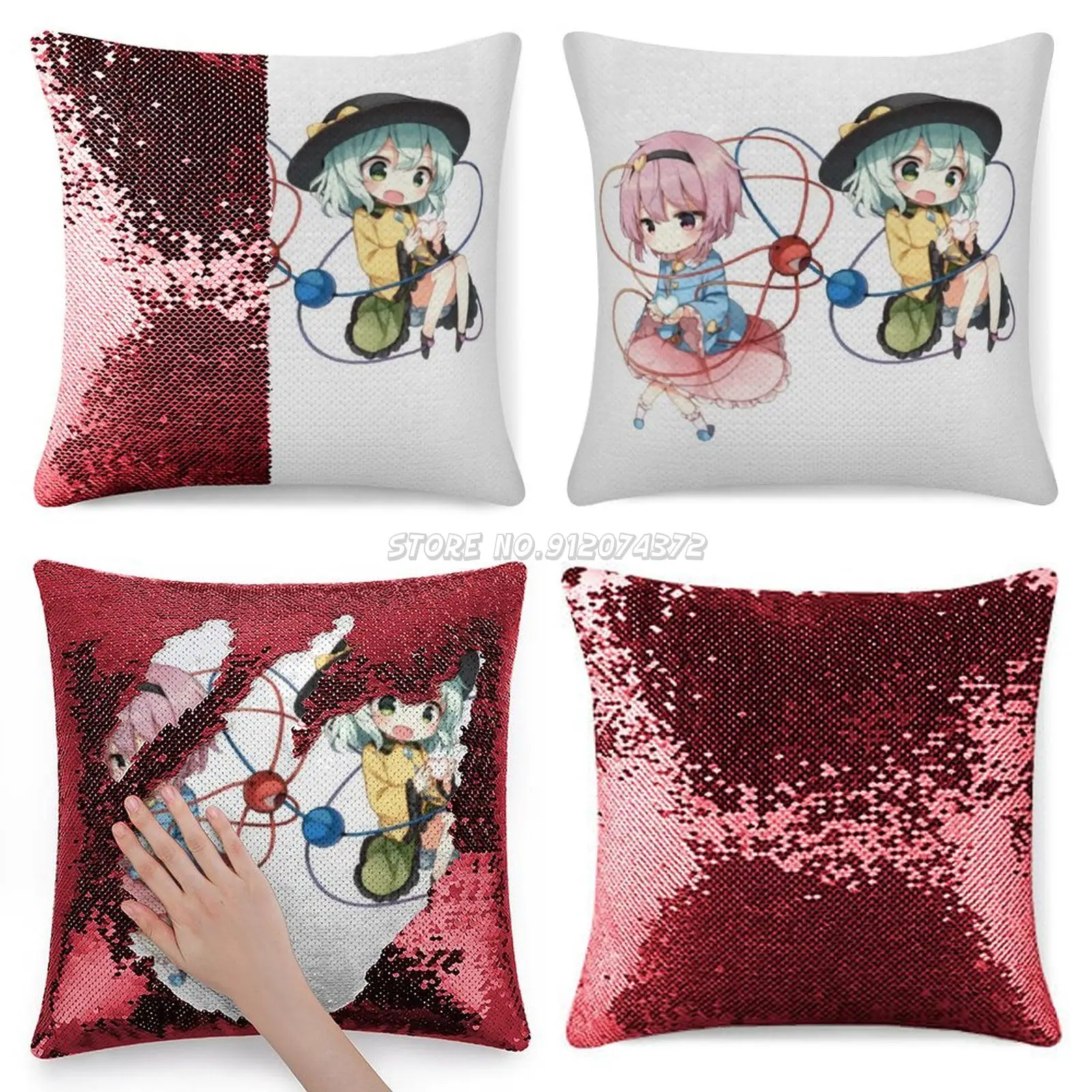 

& Koishi блестящая наволочка, блестящая подушка для вечерние НКИ, кафе, дома, дивана, аниме милая Kawaii Koishi