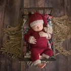 Новорожденные фото съемка Рождественский костюм для младенцев шапка комбинезон комплект Рождественская тема новорожденные фотографии реквизит