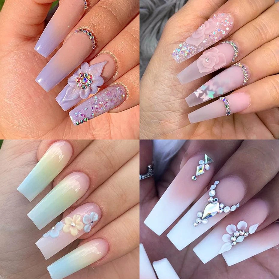 

2021 1pcs Acrylic Powder Clear Pink White Carving Crystal Polymer 3D Nail Art Tips Builder Manicure Acrylic Powder For Nails