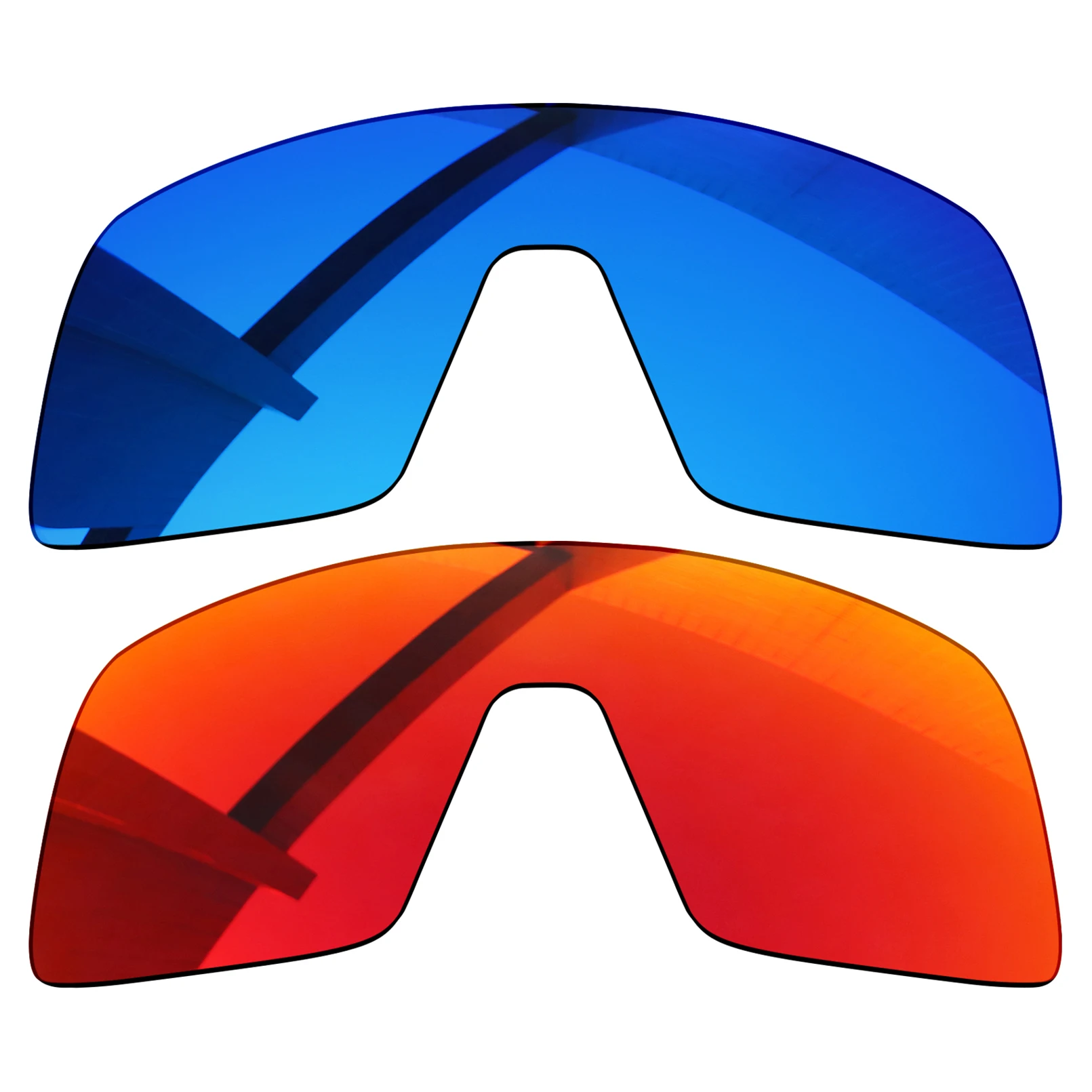 Bsymbo 2 Pairs Winter Sky & Agate Red Polarized Replacement Lenses for-Oakley Sutro OO9406 Frame