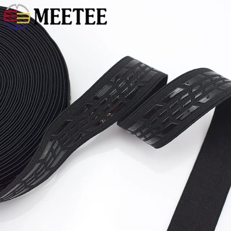 

Эластичная лента Meetee 2/5 м 25 мм, нескользящая, силиконовая, черная, для спортивной одежды, эластичная лента «сделай сам», материал для шитья од...