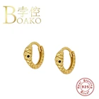 Серьги-кольца женские из серебра 925 пробы, обручи в виде змеи