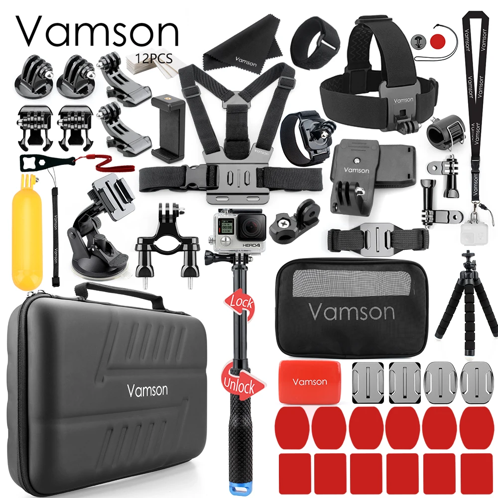 Vamson для Gopro аксессуары комплект для Go Pro Hero 7 6 5 черный монопод Штатив для DJI OSMO Экшн-камера для Xiaomi yi Mijia VS83 - Цвет: VS83C