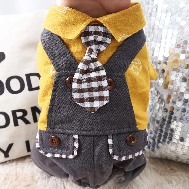 

Dog Clothes Four Legged Clothes Little Teddy Bear Backpack Pants Double Layer Thickened Bobbie Bear Autumn and Winter Pet Clothe