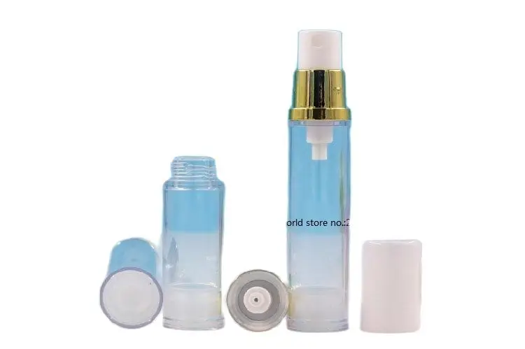 Прозрачная безвоздушная бутылка 12 мл с золотой/серебряной распылителем