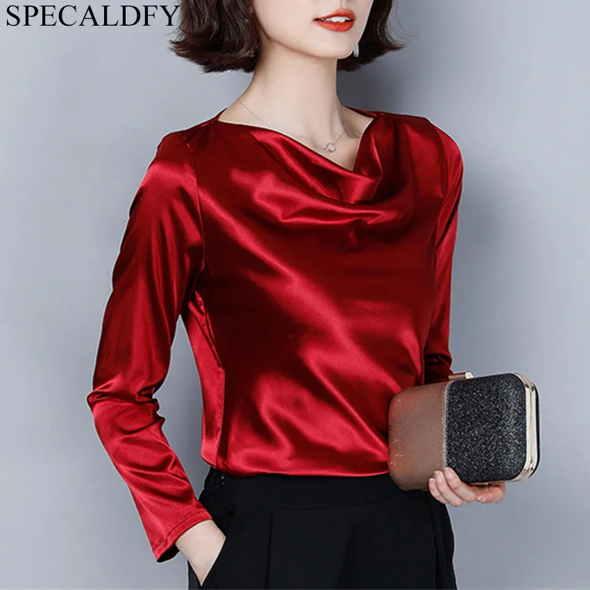3XL размера плюс шелковая атласная блузка женские топы и блузки 2020 Весна длинный