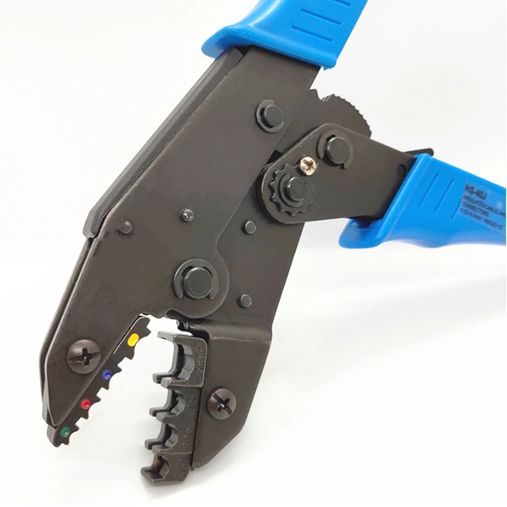 

~ Дополнительные губки, случайная ручка, разноцветные европейские обжимные клещи с храповым механизмом, обжимные клещи HS 9 ", обжимной инструмент