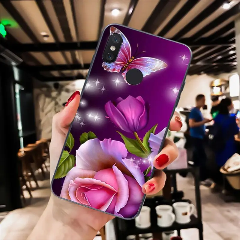 A13 MaiYaCa красная бабочка на белой розы цветок чехол для телефона для Xiaomi Redmi8 4X 6A S2 5A Redmi 5 5Plus Note7 8Pro 7A 6A - Цвет: A13