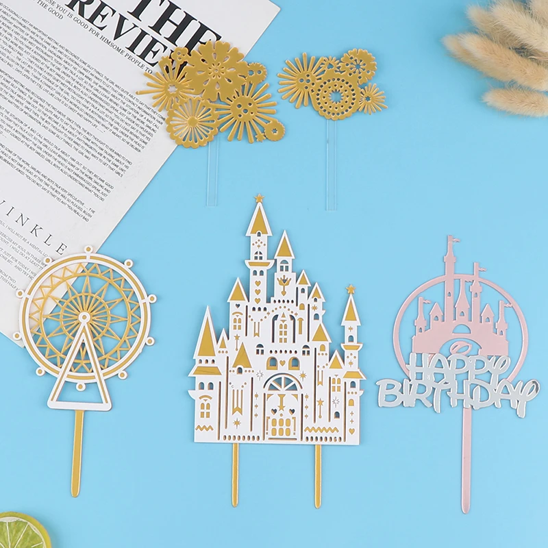 Фейерверк замок принцесса Топпер для торта Свадьбы товары выпечки декор