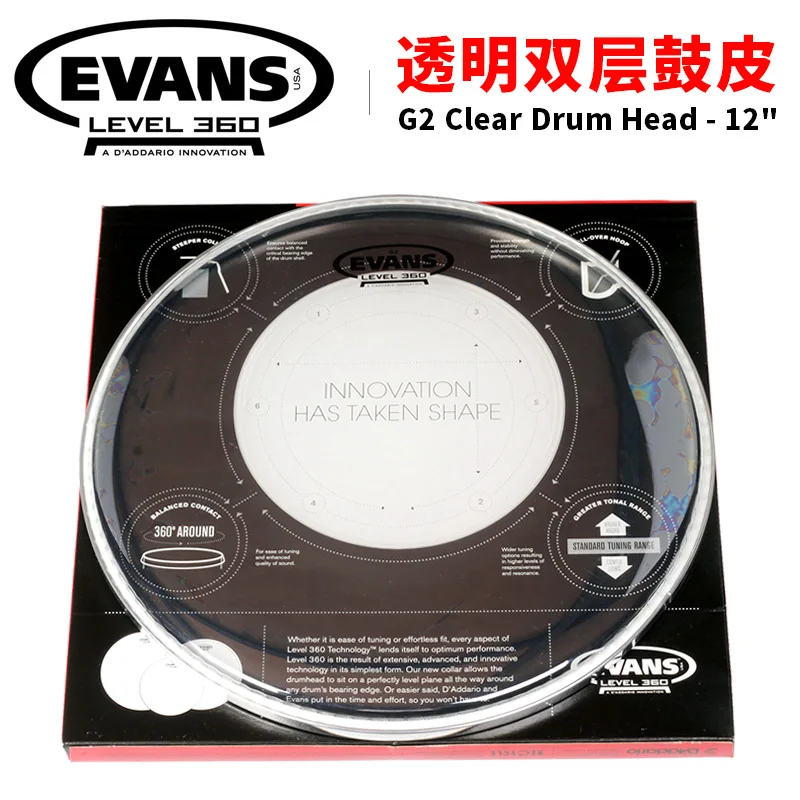 

D'addario Evans 12" Genera G2 Clear Tom Head (TT12G2) Batter Drumhead