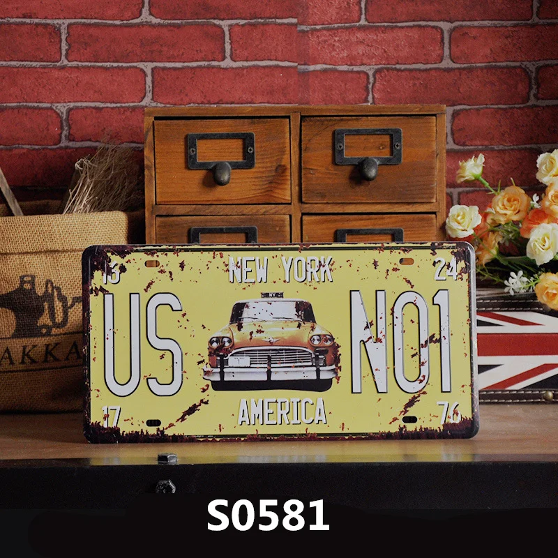 S0581 Шоссе 66 США, винтажные металлические жестяные знаки, номерной знак автомобиля, табличка, плакат, бар, клуб, стена, гараж, домашний декор, украшение для магазина - Цвет: S0581