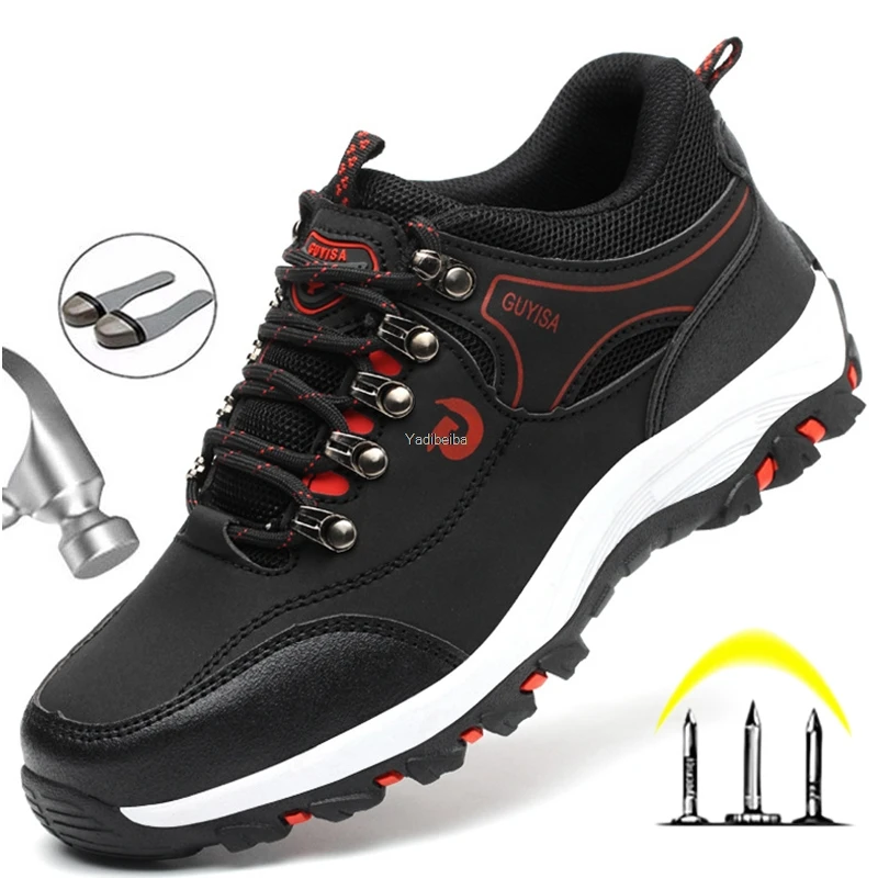 

Work Safety Boots Men Steel Toe Shoes Work Boots Indestructible Shoes Puncture-Proof Men's Boots Safety Work Shoes Men Shoes